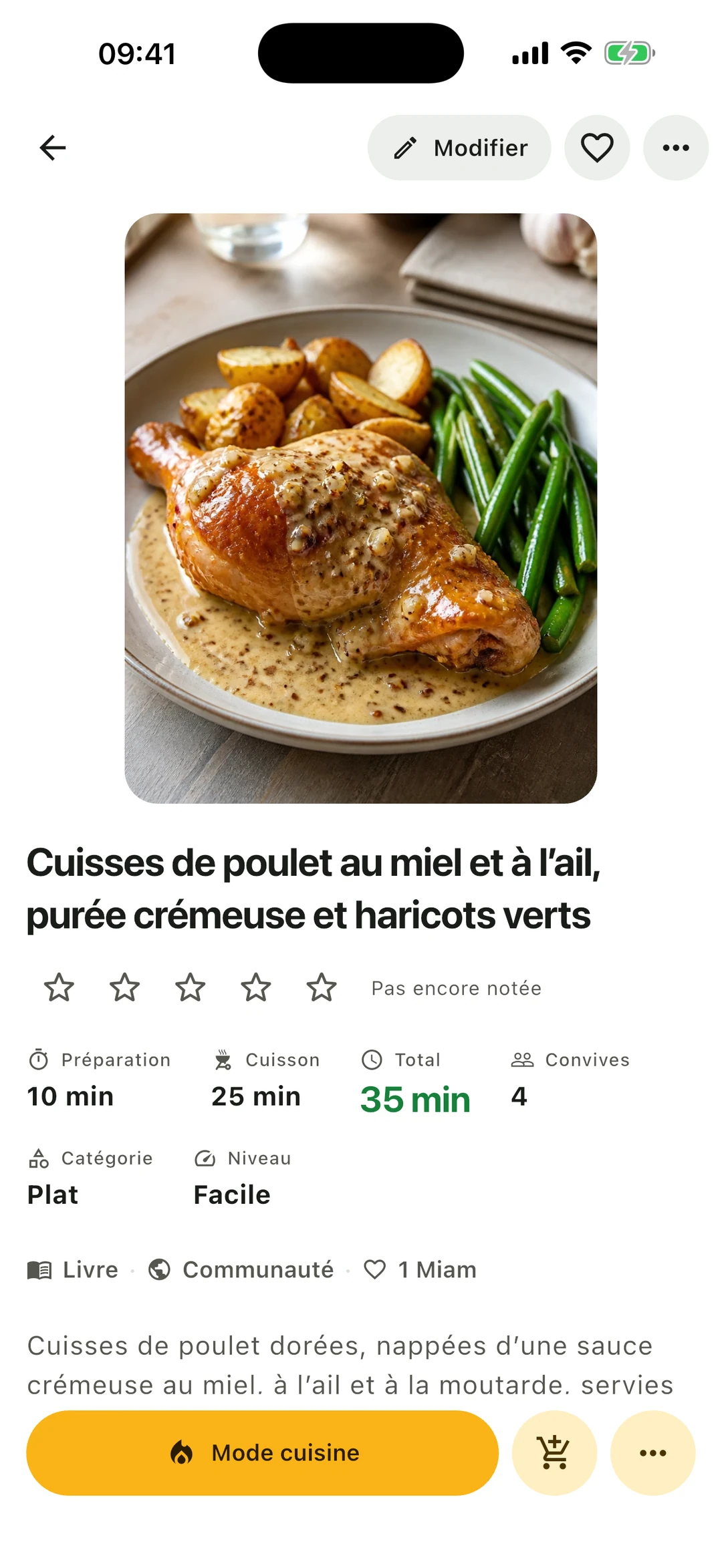 Pomeli : fiche d'une recette