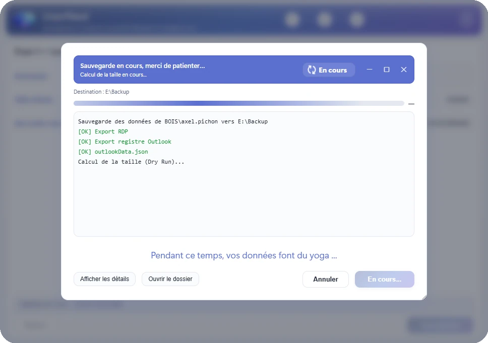UserNest : sauvegarde en cours